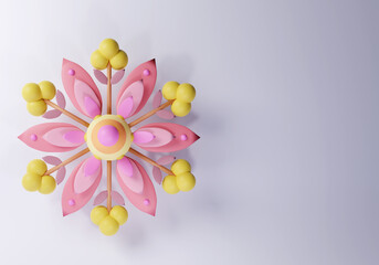 Fototapeta na wymiar 3d render, abstract flower background. Floral card design. 
