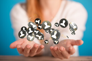 videoconference group of people talking in social network