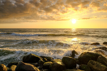 Obraz premium Gorgeous Sunset on the Coast of northern Jutland, Denmark, Europe