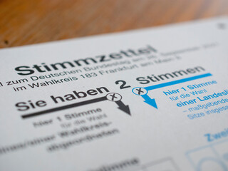 Stimmzettel zur Bundestagswahl, Wahlunterlagen für die Briefwahl