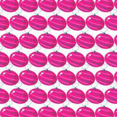 pattern of Christmas tree balls on a white background