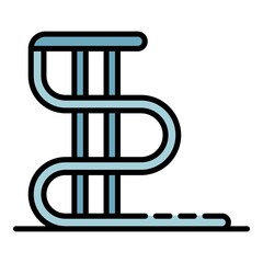Extreme water slide icon. Outline extreme water slide vector icon color flat isolated