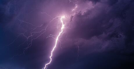 Naklejka na ściany i meble lightning on a stormy night