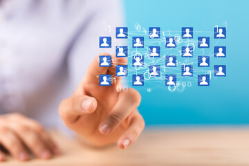 videoconference group of people talking in social network