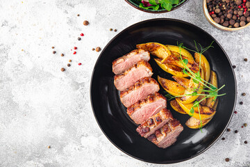 duck breast meat and garnish poultrysecond course side dish fresh ready to eat meal snack on the...