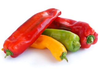 various,multicolor fruits of peppers vegetable close up