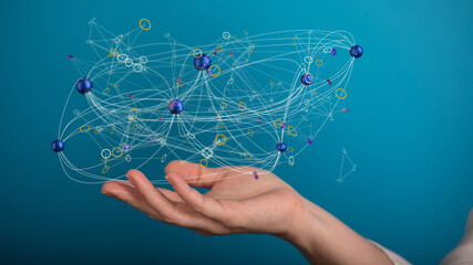 sphere network structure - abstract design connection design