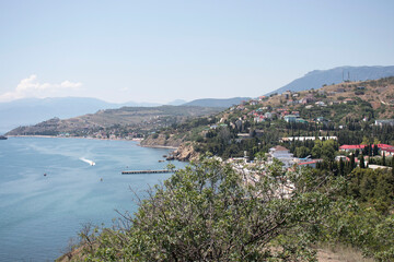 Obraz premium view of the coastal sea town