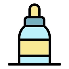 Nose spray icon. Outline nose spray vector icon color flat isolated