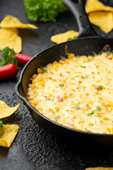 Korean Corn Cheese in cast iron skillet frying pan