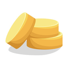Vector image of a round cheese roll. Cartoon style. EPS 10