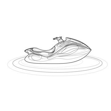 Vector image of a stylized jet ski. Image isolated on white background. Concept. EPS 10