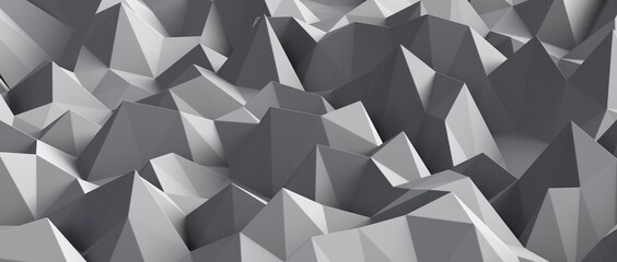 Abstract white and gray geometric polygon minimal subtle background