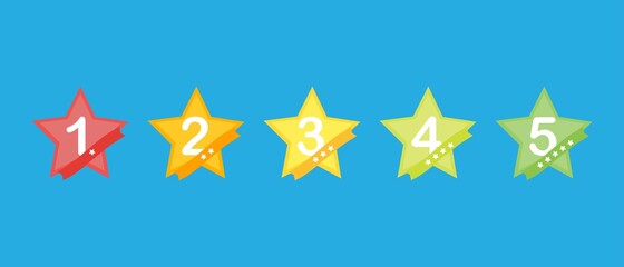 Rating label. Satisfaction Rating and positive review. Evaluation of goods, writing reviews of delivery, hotels, for a website or application