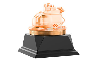 Floor scrubber dryer golden award concept. 3D rendering