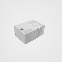 Box packaging template design. Vector 3d mock-up. Vector illustration