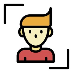 Personal identification icon. Outline personal identification vector icon color flat isolated