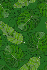 green tropical pattern