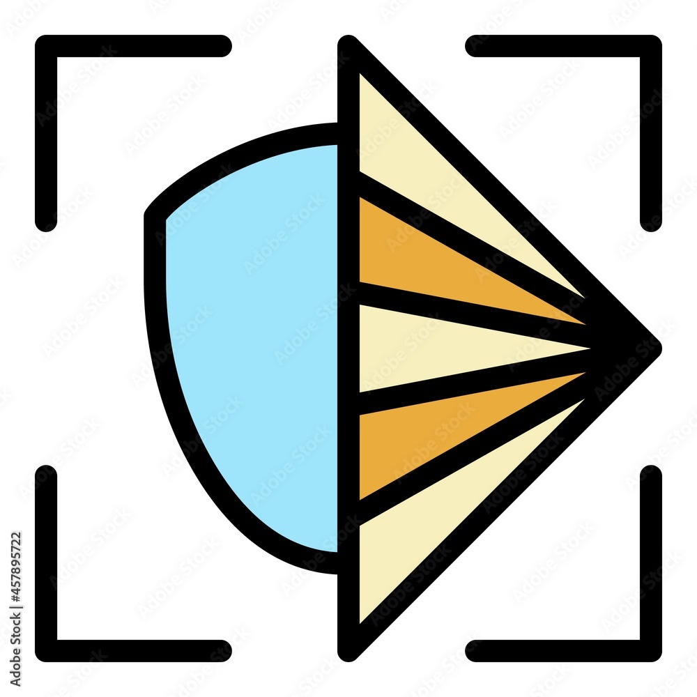 Poster face scan icon. outline face scan vector icon color flat isolated