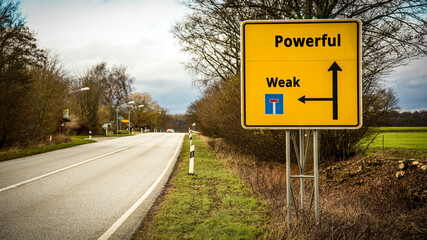 Street Sign to Powerful versus Weak