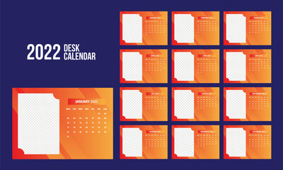 12 Month Desk Calendar 2022