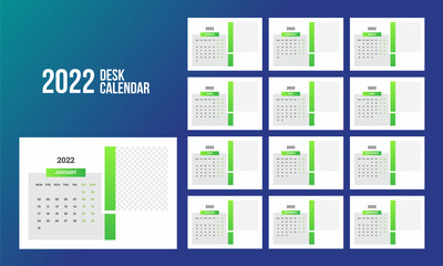 12 Month Desk Calendar 2022