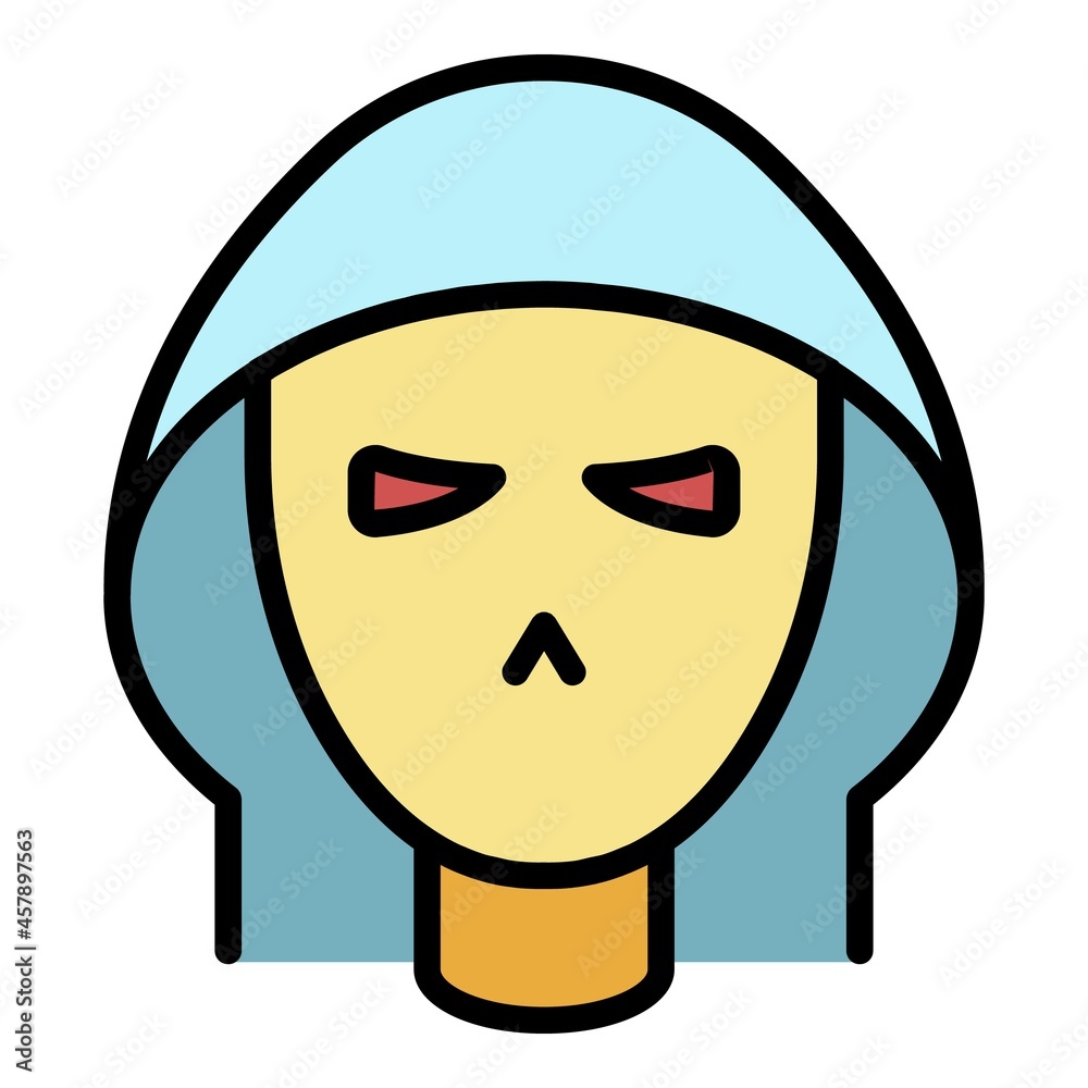 Poster hacker icon. outline hacker vector icon color flat isolated