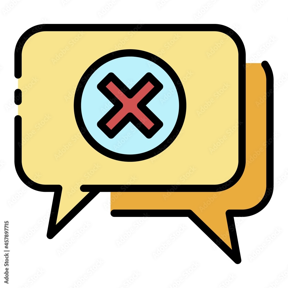 Poster closed hacker chat icon. outline closed hacker chat vector icon color flat isolated