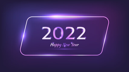 2022 Happy New Year neon background