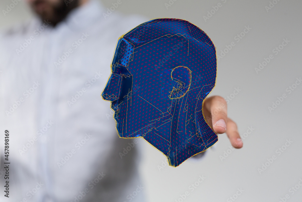 Leinwandbilder artificial intelligence concept. virtual technology web background