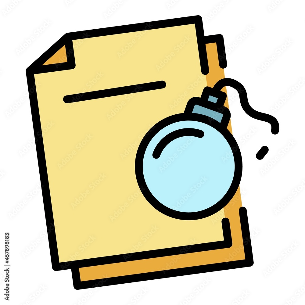 Poster bomb hacking icon. outline bomb hacking vector icon color flat isolated