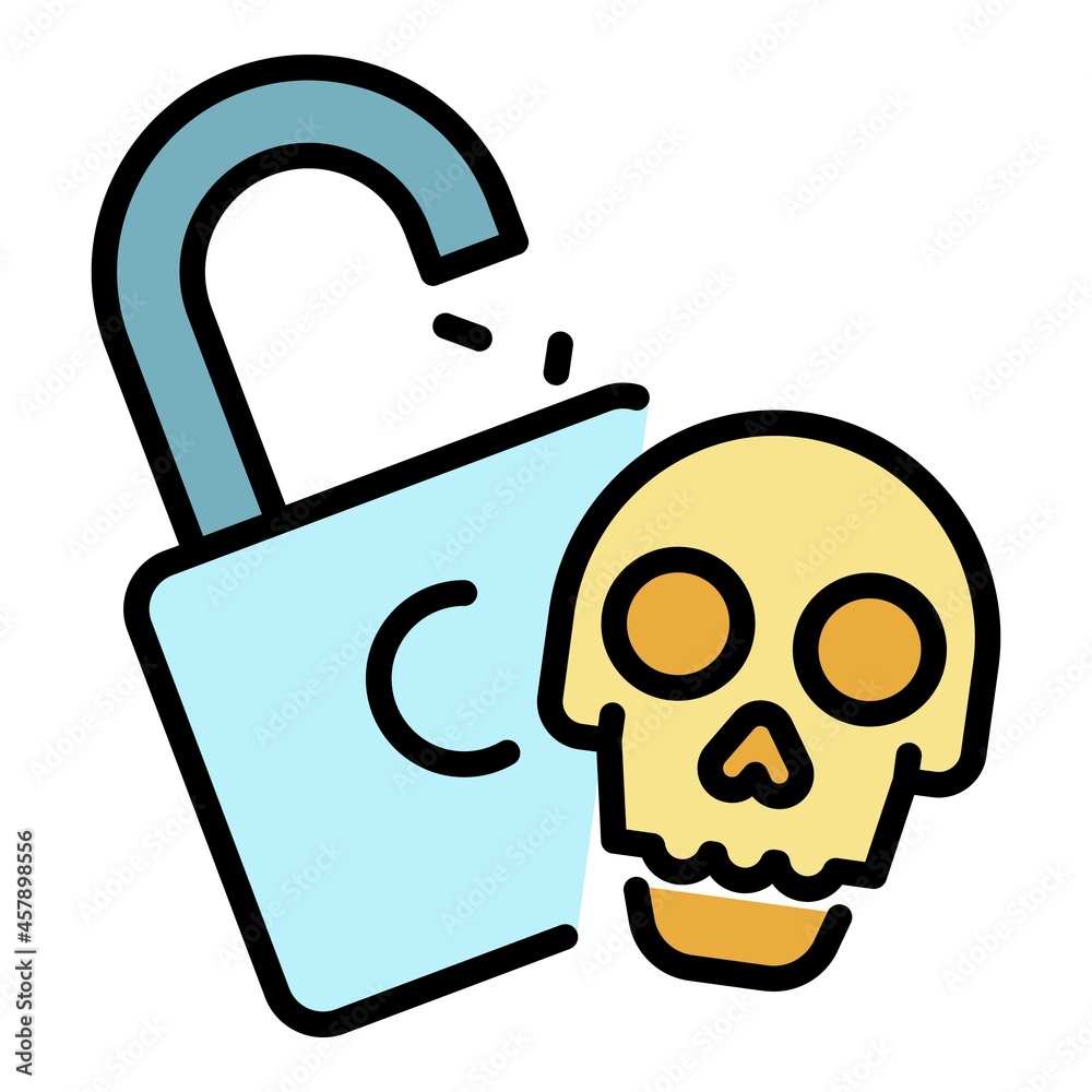 Poster hacking system icon. outline hacking system vector icon color flat isolated
