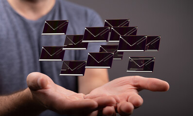 holding letter icon,email icons .Contact us by newsletter email and protect your personal...