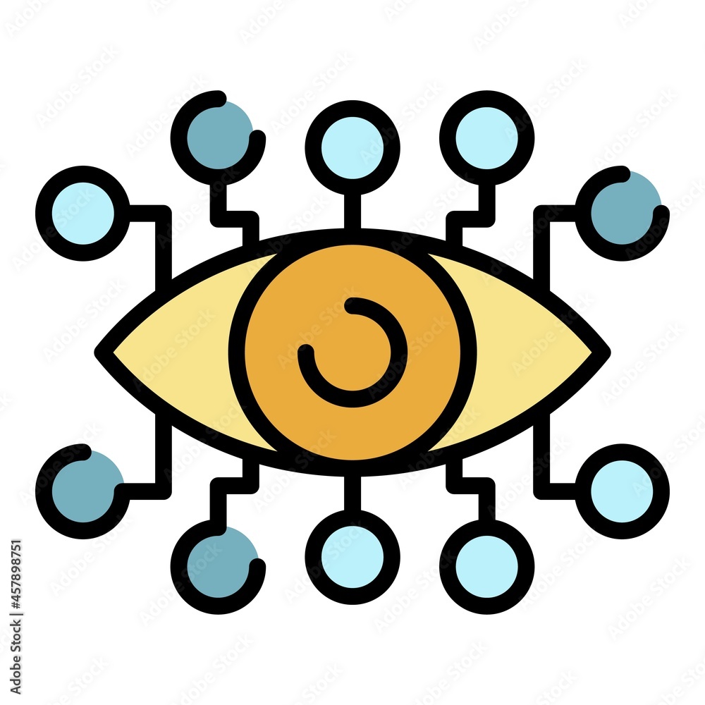 Poster hacker network icon. outline hacker network vector icon color flat isolated