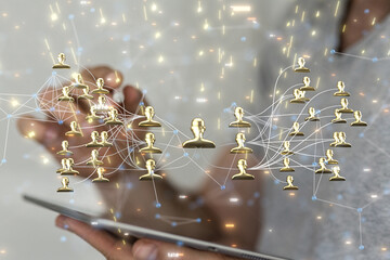 hierarchy connection team group digital
