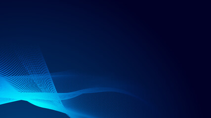 Abstract dot white blue wave gradient texture technology background.