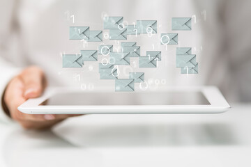 holding letter icon,email icons .Contact us by newsletter email and protect your personal...