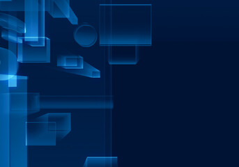 Abstract blue circuit board 3d rendering technology background.