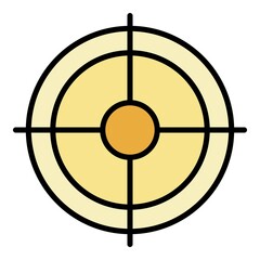 Shooting target icon. Outline shooting target vector icon color flat isolated