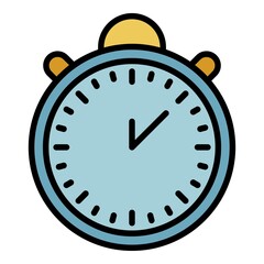 Time of delivery icon. Outline time of delivery vector icon color flat isolated