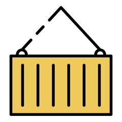 Large export container icon. Outline large export container vector icon color flat isolated