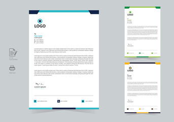 New Letterhead design template. Modern and Elegant business letterhead template design. Illustration vector