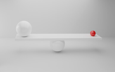 Seesaw Perfect Balance - 3D Spheres Illustration