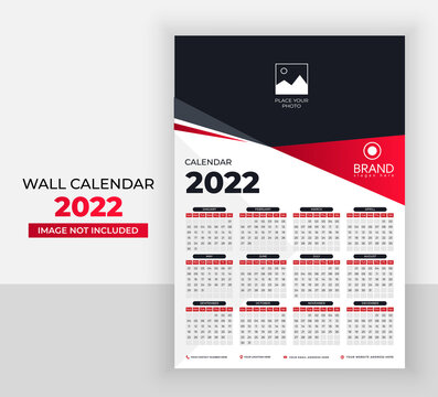 Wall calendar 2022 template vector design Premium Vector