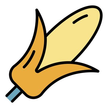 recommend clip art: Plant corn icon. Outline plant corn vector icon color flat isolated