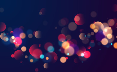Colorful bokeh lights background. Blurred circle shapes. Vector illustration - obrazy, fototapety, plakaty