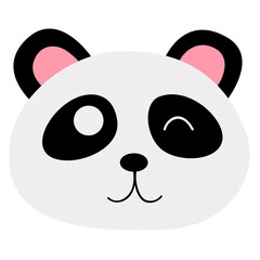 Cute panda bear art face kawaii baby on the white isolated background.  © Nastia