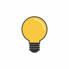 Lit Electric Light bulb illustration Isolated On White Background - Vector. Vector illustration
