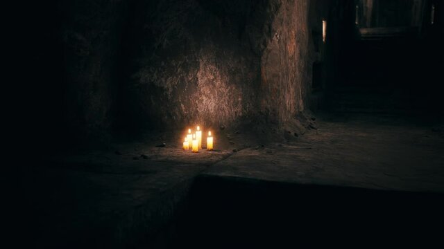 old dark stone underground Catacombs