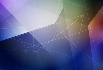 Dark Blue, Yellow vector background with triangles.